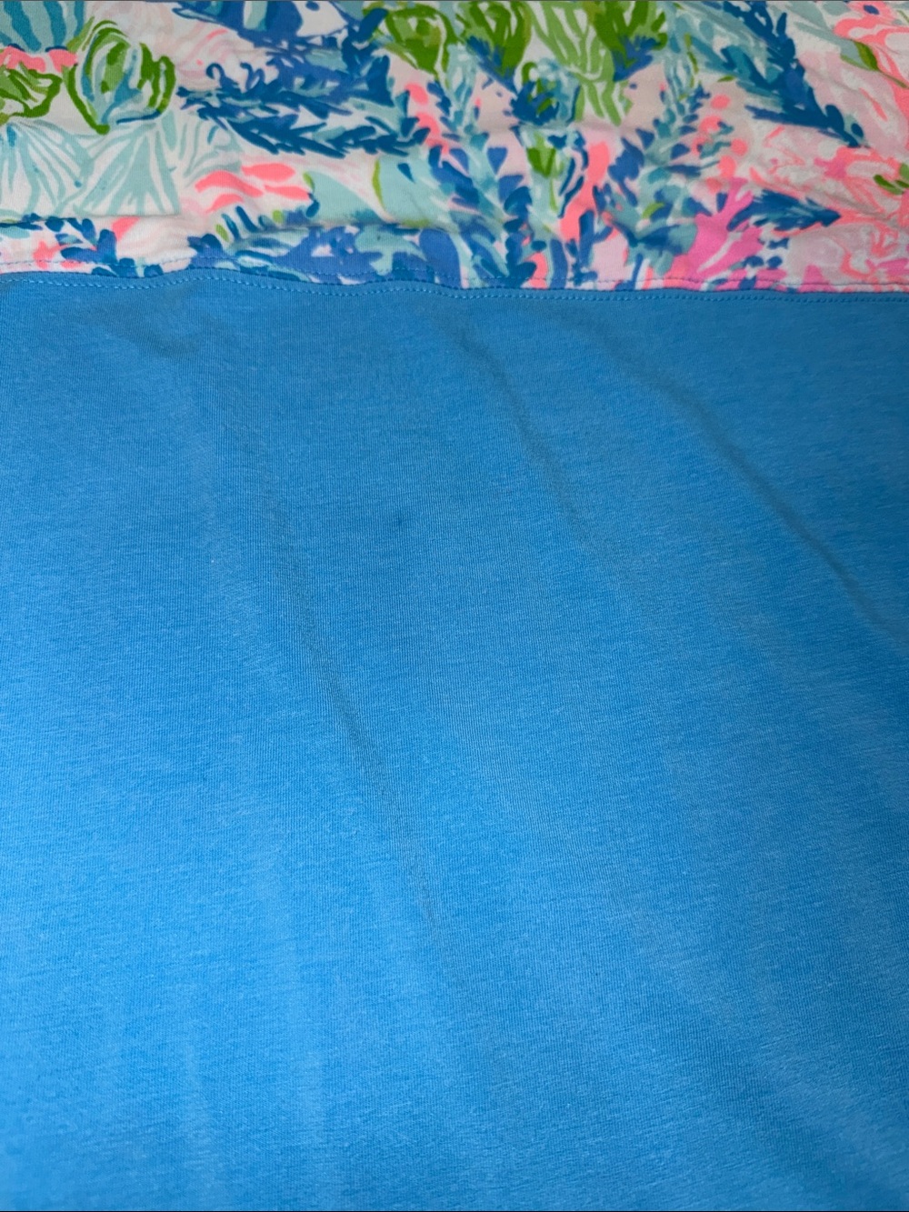 Lilly Pulitzer Fish My Wish Blue Floral Yoke & Sleeve Long-Sleeve Tee • Size M - Picture 5 of 7